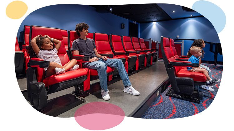 group of kids at the fux cinema.