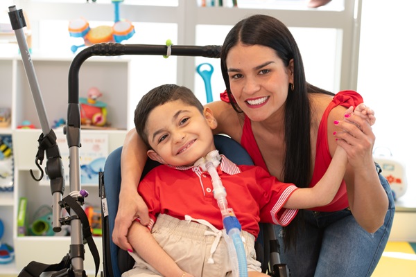 Patient Santi with his mom